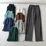 Women Sweatpants Casual Pants Women Drawstring Ankle-Tied Wide Leg Sweatpants