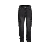 MIJKO Men's Vintage Pants MIJKO Straight Pants Men's and Women's Washed White Jeans