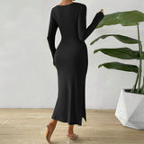 Women Dress Autumn Winter Sexy Hollow Sheath Party Dress