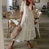 Women Dresses Casual V-neck Embroidery (Jkw0408)