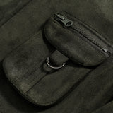 Unisex Jacket Vintage Multi-Pocket Workwear Jacket Top Baggy Coat