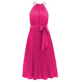 Women Date Dress Sexy Slim-Fit Pleated Dress Summer Dress