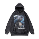 Men Hoodie Old Skull Printed Hoodie