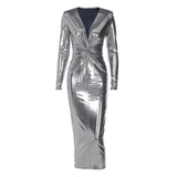Women Dresses Spring Sexy V-neck Long-Sleeve Dress