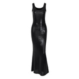 Women Dresses Winter U-Neck Slim-Fit Suspenders Dress