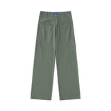 Women Sweatpants Vintage Solid Color Straight Cargo Pants Wide-Leg Casual Pants