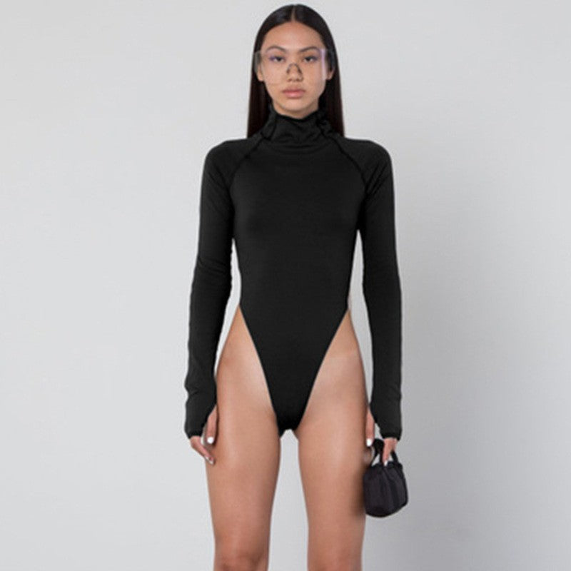 Women Jumpsuit Spring and Autumn Slim Fit Turtleneck Jumpsuit
