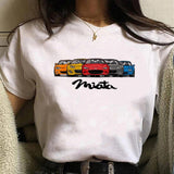 Miata Graphic Print Women T Shirt Summer Casual Short Sleeves