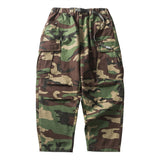 Men Sweatpants Cargo Pocket Pleated Tapered Trousers