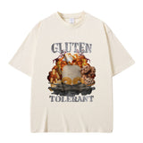 Gluten Tolerant Funny Meme Print T-shirt Male Fitness Pure