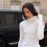 Women Jumpsuit Spring and Autumn off-the-Shoulder Turtleneck Long Sleeve Jumpsuit