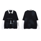 Unisex Vintage Shirt Long Sleeve T-Shirt Top Men