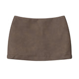 Women Skirt Solid Color Hip Skirt Miniskirt A- line Skirt
