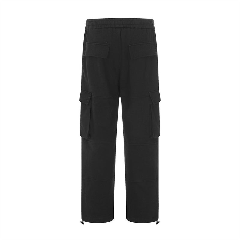 Men Sweatpants Multi-Pocket Slacks Loose Straight Wide Leg Pants