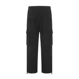 Men Sweatpants Multi-Pocket Slacks Loose Straight Wide Leg Pants