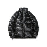 Unisex Winter Cotton Coat Dazzling Letter Stand-up Collar down Jacket