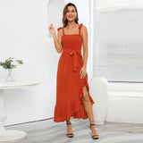 Women Date Dress Summer Sexy Backless Spaghetti Straps Dress