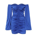 Women Dresses Winter Sexy Backless Sheath Long Sleeve Dress