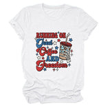 Crew neck women's short sleeves running on jced collee and freedomt t-shirt