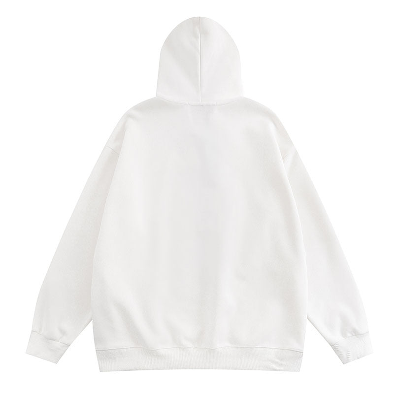 Men Hoodie Retro Hip Hop Printed Hoodie