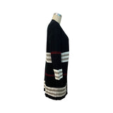 Women Knitted Sweater Autumn and Winter Long Sleeve Color Matching Long Sweater Cardigan Coat