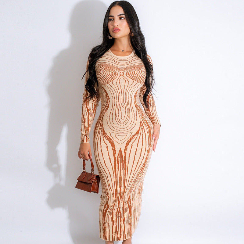 Women Dresses Spring Long Sheath Long Sleeve Dress