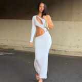 Women Dresses Fall Sexy Hollow Long-Sleeved Dress