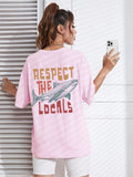 Respect The Locals Shark Tshirts Women Street Hip Hop Clothes