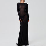 Women Dresse Fall/Winter Dress Sexy Tulle Skirt Backless