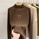 Women Knitted Pullover Turtleneck Sweater Women's Loose Sweater Autumn Winter Coat