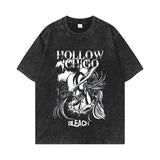 Retro washed old cotton t-shirt men's ONE PIECE loose short sleeves
