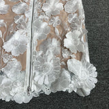 Women Evening Dress Elegant Lace Three-Dimensional Flower Sexy Dress Dress