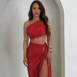Women Dresses Autumn Sexy Backless Slim Fit Split Skirt Suit