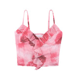Women Tops Jf24072 Summer Slim Fit Vest Mesh Camisole Top