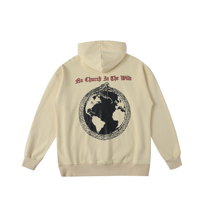 Men Hoodie Sweater Men's Spring and Autumn Distressed Hoodie Oversize Couple Coat