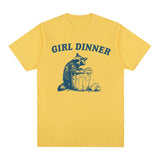 Girl Dinner Funny Cute Raccoon Graphics Tee Shirt for Men