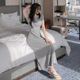 Women Dresses Short Sleeve round Neck Dress Long Dress