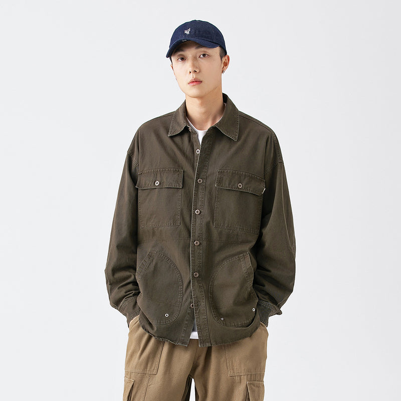 Unisex Jacket Loose Multi-Pocket Workwear Jacket