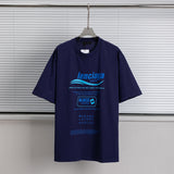 Men T-shirts Paris eco-friendly waves pure cotton loose short-sleeved T-shirts loose