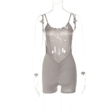 Women Jumpsuit Spring and Summer Sexy Slim Fit Backless Suspender Jumpsuit (Hawthaw0412)
