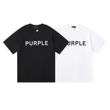 Purple Brand T Shirts Spring Letter Print Men's and Women's Loose Casual Short-Sleeved T-shirt