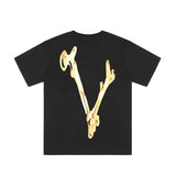 Asap Rocky T Shirts VLONE ASAP ROCKY Halloween Skull Bone Print Loose Short Sleeve T-Shirt