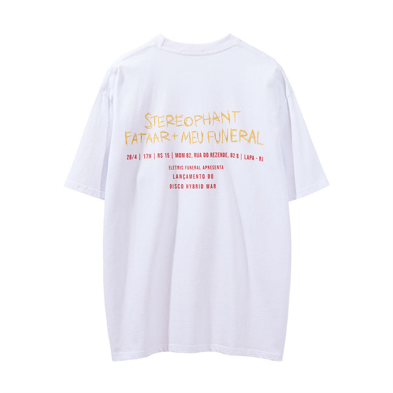 Men Vintage T-Shirt Printed Men's Short-Sleeved T-shirt Summer Loose