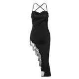 Women Dresses Summer Sexy Backless Slim Fit Lace Sling Dress