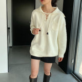 Women Winter Knitted Sweater Crew Neck Thick Sweater Winter Loose-Fitting Long Sleeve Sweater R8826