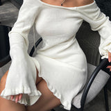 Women Dresses Sexy Hollow-out Backless Sheath Fishtail Dress