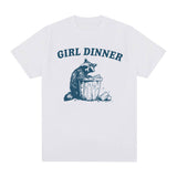 Girl Dinner Funny Cute Raccoon Graphics Tee Shirt for Men