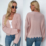 Women Knitted Sweater Autumn Long Sleeve Knitted Loose Sweater Coat