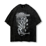 Men T Shirt Vintage Distressed Half Sleeve T-shirt Men and Women Hip Hop