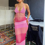 Women Dresses V-neck Brace Mesh Sexy Dress Backless Dress